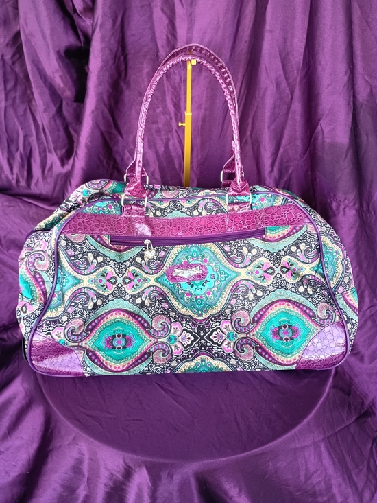 Kathy Van Zeeland Handbags - Kathy Van Zeeland Purple Paisley & Teal Roller Travel Tote💜🩵💜🩵